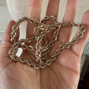 Vintage 14K GF Chunky Rope Chain Necklace 47g
